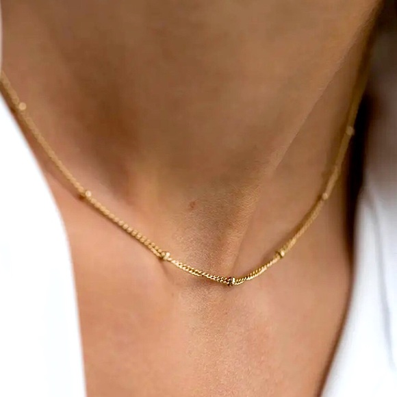 ⚜️𝟯𝟬%𝗢𝗙𝗙 𝗯𝘂𝗻𝗱𝗹𝗲𝘀 𝟯+⚜️ NEW Thin Beaded Chain Stainless Steel Necklace - Picture 10 of 14